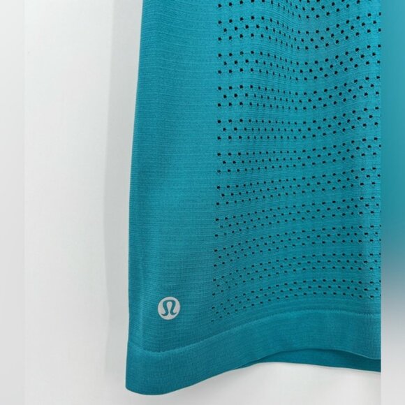 Lululemon Breeze By Short Sleeve Squad T-Shirt Perforated Ice Cave Aqua Blue 6 - Picture 9 of 16